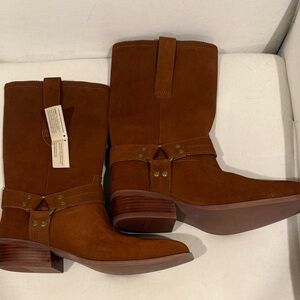 Dingo DI217 Rust Suede Harness Boots Men’s 8.5D Classic Western Biker NWT NEW